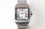 Super Clone Santos 100 De Cartier Two Tone Rose Gold Watch Stainless Steel